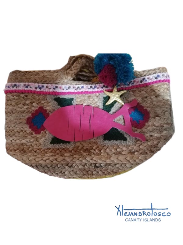 Bolso cereta rosa pez cuero fucsia