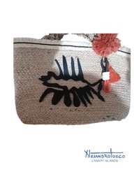 [AT-A-XXX112] Bolso cereta yute y pez cuero negro